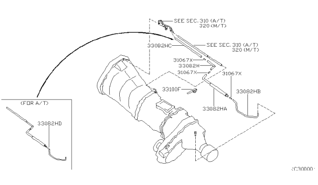 2002 Nissan Frontier Hose BREATHER Diagram for 31098-7Z802