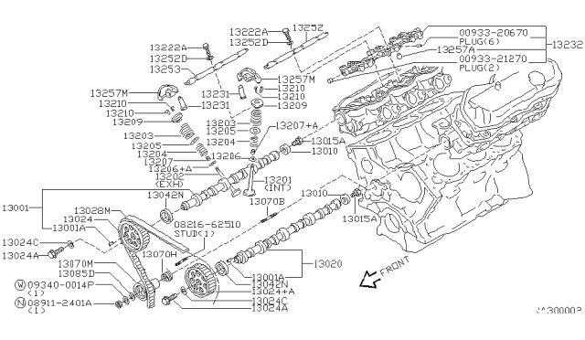 2000 Nissan Frontier Camshaft Assy Diagram for 13020-F4411