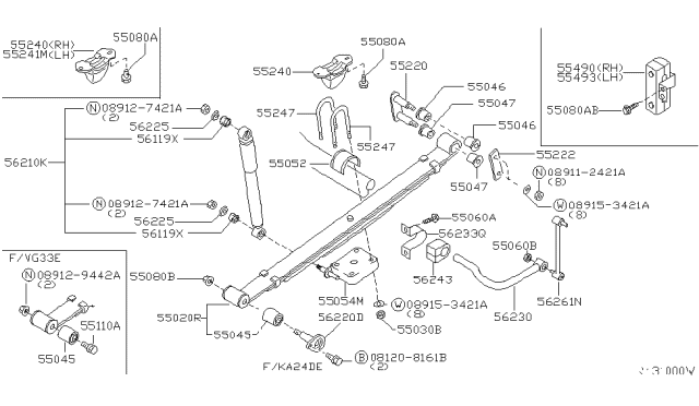 2003 Nissan Frontier Washer Spring Diagram for 08915-3421A