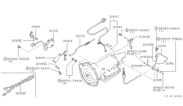 1998 Nissan Frontier Control Switch & System Diagram 1