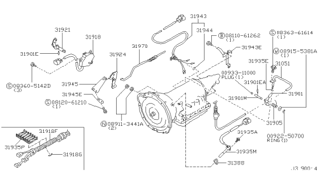 2003 Nissan Frontier Wire Assy-Throttle Diagram for 31051-48X08