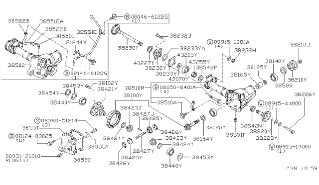 1999 Nissan Frontier Seal-Oil Diagram for 38189-01G15