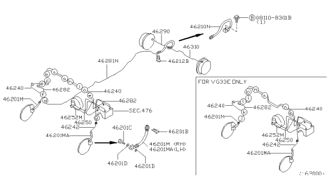 1998 Nissan Frontier Brake Piping & Control Diagram 7