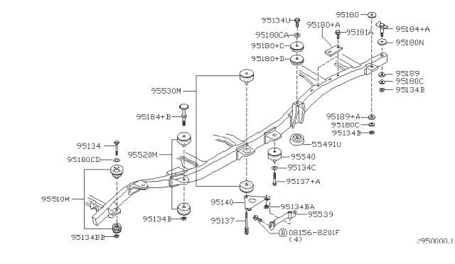 2002 Nissan Frontier Stud Special Diagram for 01151-0002U
