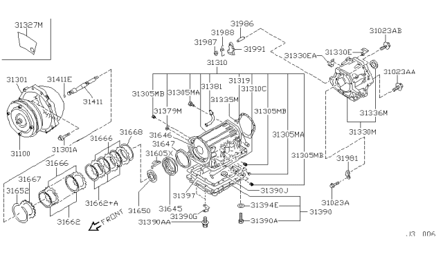 2003 Nissan Frontier Torque Converter,Housing & Case Diagram 3