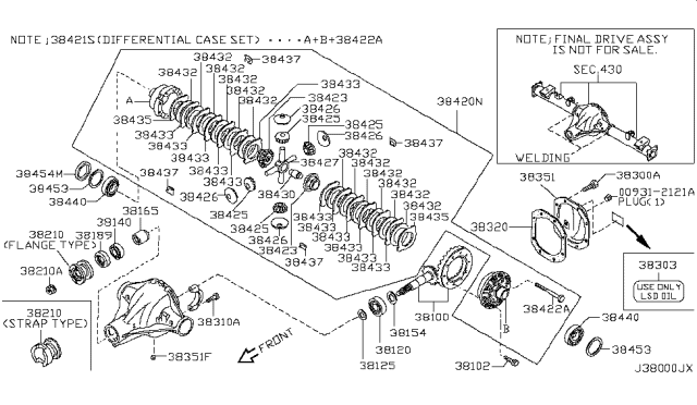 2004 Nissan Frontier Cover-Rear,Final Drive Diagram for 38350-8B400