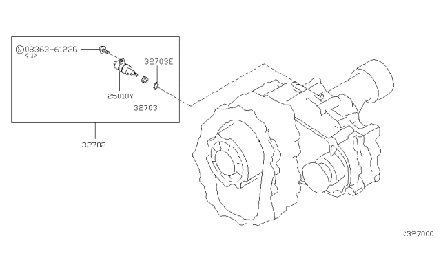 2001 Nissan Frontier PINION Assembly SPEEDOMETER Diagram for 32702-9Z369