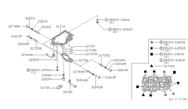 1985 Nissan Maxima Plate Separator Diagram for 31826-21X00