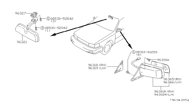1988 Nissan Maxima FINISHER-Door LH Diagram for 96316-08E00