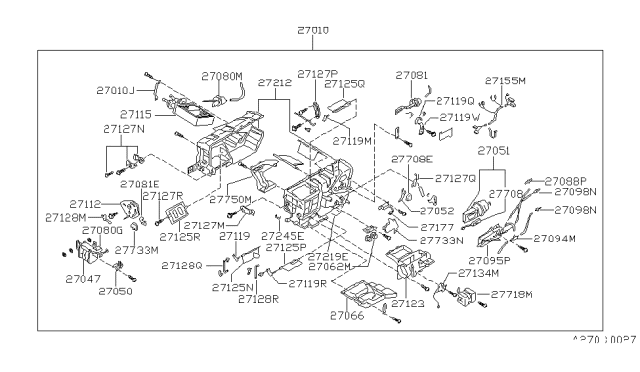 1987 Nissan Maxima Heating Unit Assy-Front Diagram for 27110-32E00