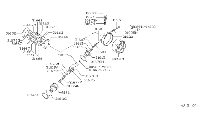 1988 Nissan Maxima Ring-Acc Seal Diagram for 31527-21X22