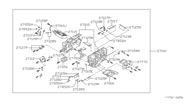 1986 Nissan Maxima Duct-Center Diagram for 27135-13E00