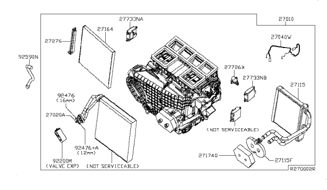 2011 Nissan Altima Heater & Blower Unit Diagram 2