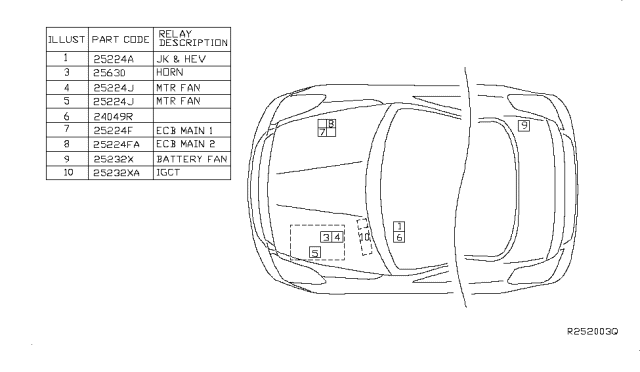 2010 Nissan Altima Relay Diagram for 25230-JA70A