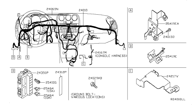 2010 Nissan Altima Harness-Main Diagram for 24010-ZN57A