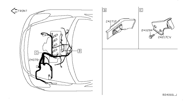 2010 Nissan Altima Harness Assembly-EGI Diagram for 24011-ZX07A