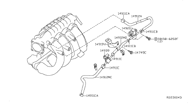 2010 Nissan Altima Engine Control Vacuum Piping Diagram 1