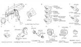 Diagram for 1997 Nissan Quest Cruise Control Switch - 25551-1B000