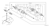 Diagram for 1988 Nissan Stanza Axle Shaft - 39600-06R10