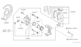 Diagram for Nissan Axxess Brake Caliper Piston - 41121-88E00