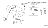 Diagram for Nissan Murano Ignition Lock Cylinder - 99810-1AA2A