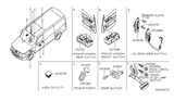 Diagram for 2014 Nissan NV Power Window Switch - 25401-1PA0C
