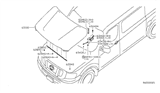 Diagram for 2013 Nissan NV Hood Hinge - 65401-1PA0A