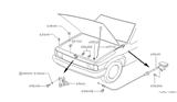 Diagram for 1993 Nissan Hardbody Pickup (D21) Hood Latch - 65601-01G00