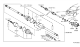 Diagram for Nissan Rogue Axle Shaft - 39100-4BA6A