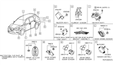 Diagram for 2020 Nissan Murano Parking Assist Distance Sensor - 28438-7FL0B