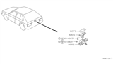 Diagram for Nissan Pulsar NX Door Striker - 90570-01M00