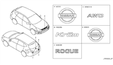 Diagram for 2012 Nissan Rogue Emblem - K0890-1A14A
