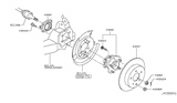 Diagram for 2015 Nissan Rogue Wheel Bearing - 43202-JE21A
