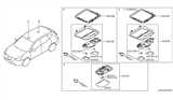Diagram for 2012 Nissan Rogue Dome Light - 26430-JN20A