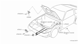 Diagram for 1988 Nissan 300ZX Hood Cable - 65620-01P02