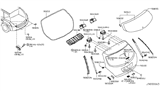 Diagram for Nissan Murano Weather Strip - 90830-CA010