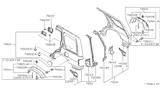Diagram for Nissan Pathfinder Fuel Door Hinge - 78836-0W000