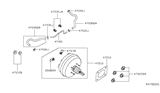 Diagram for 2021 Nissan Murano Brake Booster Vacuum Hose - 47474-5AA0A