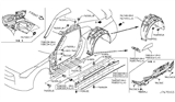 Diagram for 1987 Nissan Maxima Body Mount Hole Plug - 01658-00581