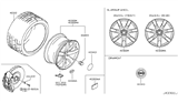 Diagram for 2009 Nissan GT-R Wheel Cover - 40342-JF61A