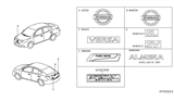 Diagram for Nissan Versa Emblem - 62889-1JB0A