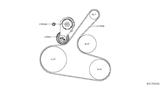 Diagram for Nissan Rogue Sport Belt Tensioner Bolt - 13075-JD20A
