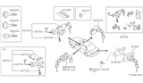 Diagram for 1993 Nissan Maxima Ignition Lock Assembly - 48700-85E25
