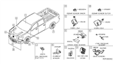 Diagram for Nissan Titan Parking Assist Distance Sensor - 25994-EZ01A