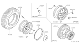 Diagram for Nissan Sentra Lug Nuts - 40224-D0300