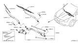 Diagram for 2016 Nissan Rogue Windshield Wiper - 28881-9TB1A