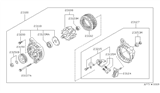 Diagram for 1997 Nissan Quest Alternator Pulley - 23150-70T20