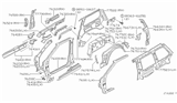 Diagram for 1994 Nissan 300ZX Body Mount Hole Plug - 01658-00421