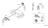 Diagram for 2015 Nissan Quest Ignition Lock Cylinder - 99810-3WS0A