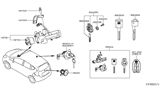 Diagram for 2014 Nissan Versa Note Ignition Lock Cylinder - K9810-3WC0A